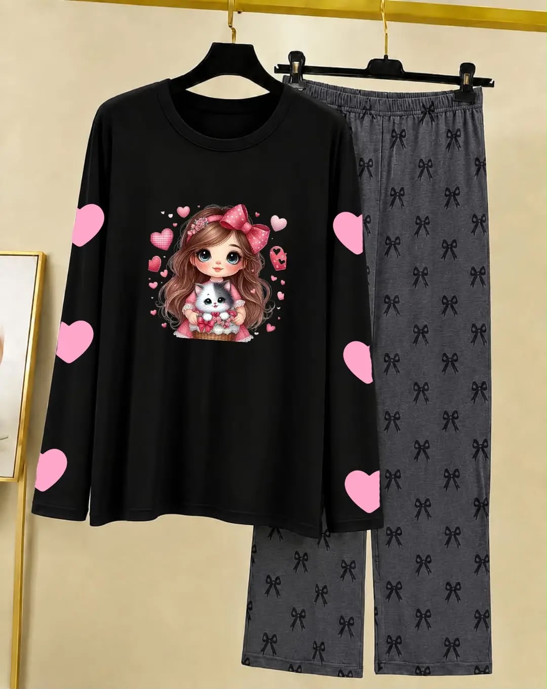 Heart & Bow Pajama Set
