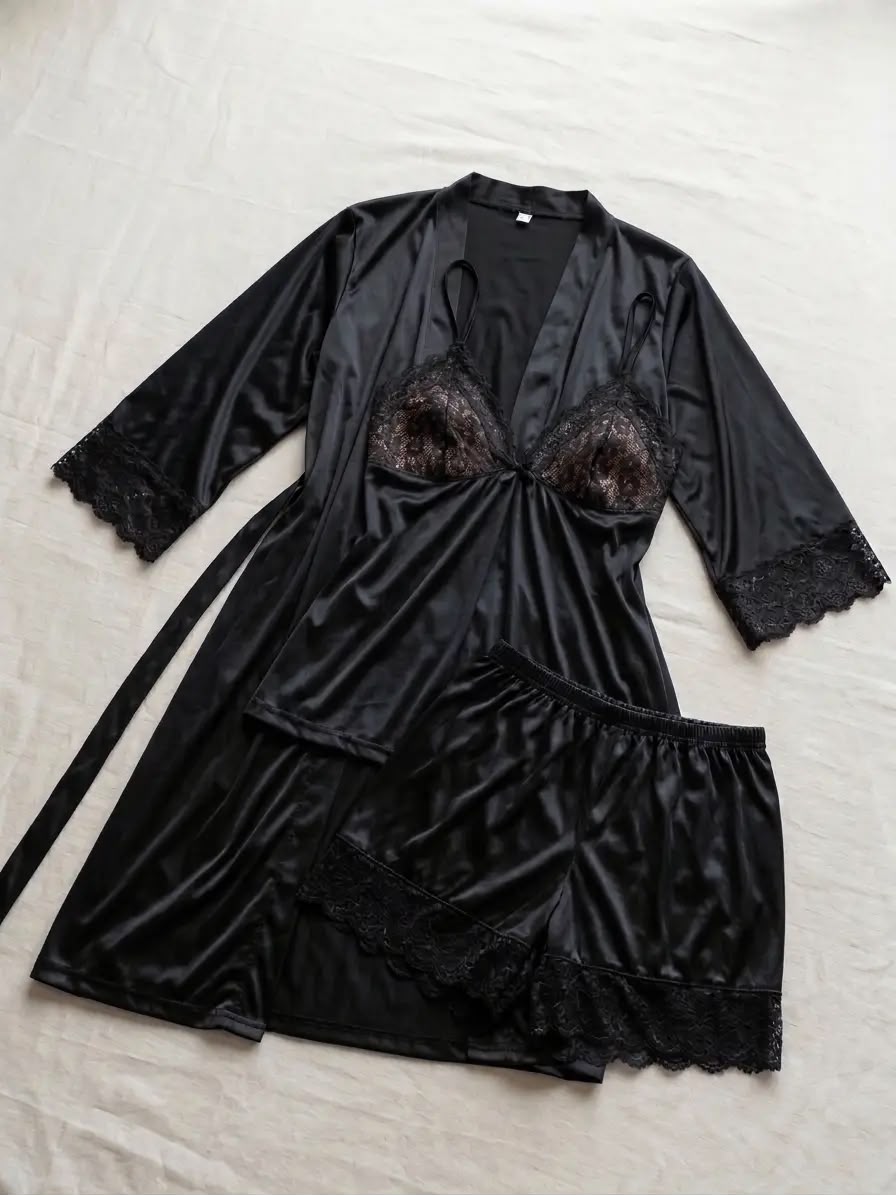 Burgundy Lace Nightwear Set