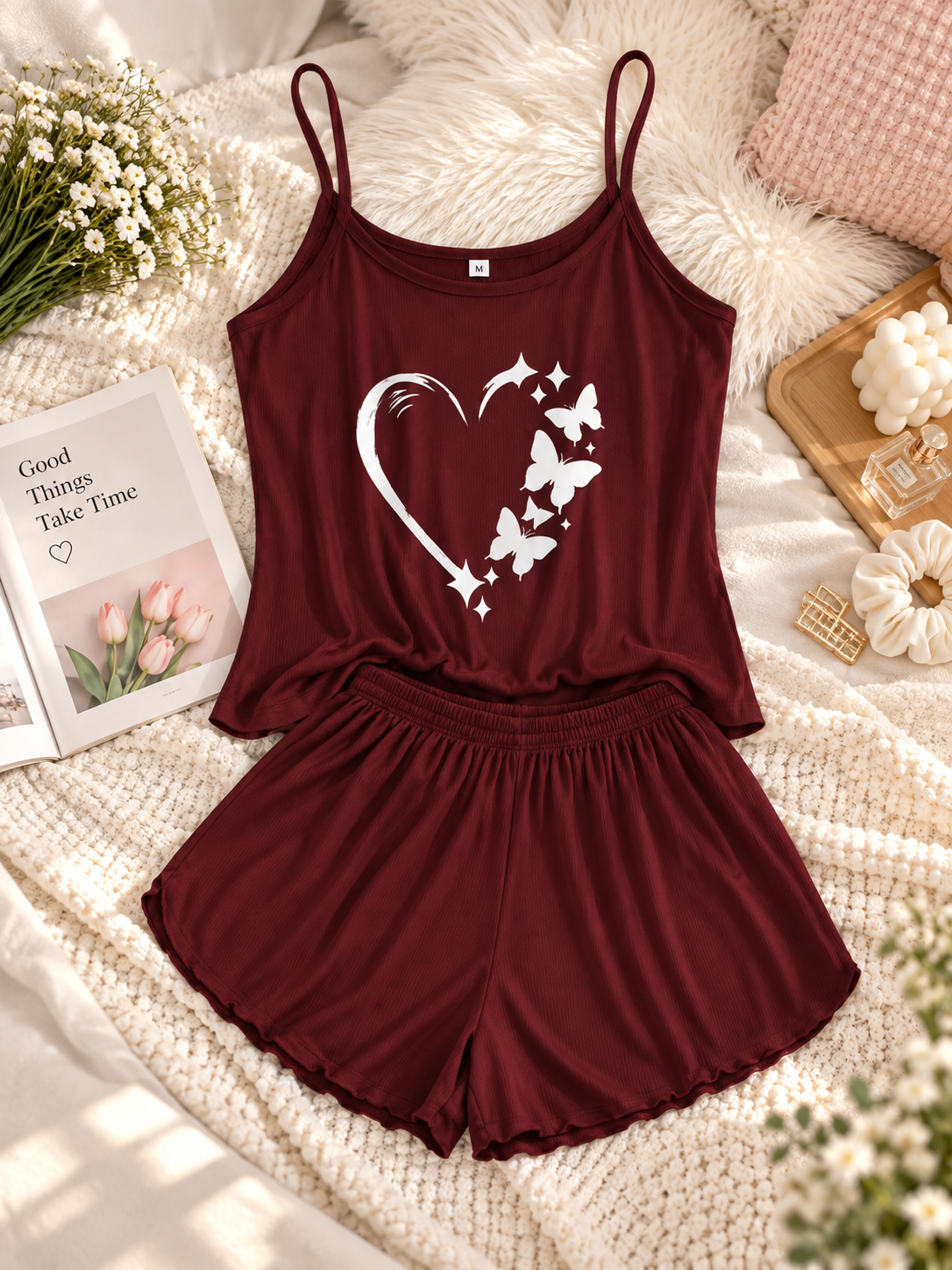 Maroon Butterfly Pajama