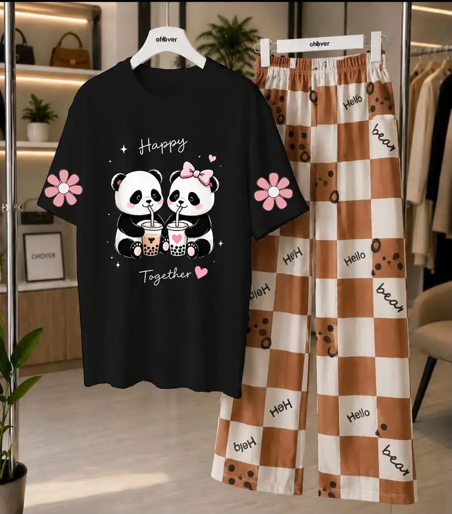 Panda Love Pajama Set